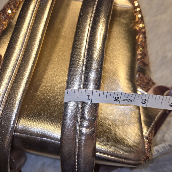 Disney Loungefly Rose Gold Sequined Backpack - Picture 9 of 12